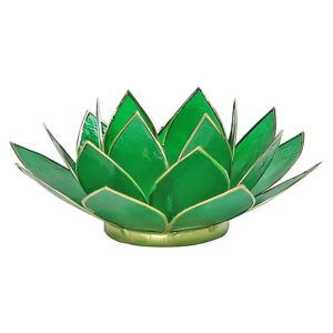 Eclairage Lotus 4° Chakra vert & or