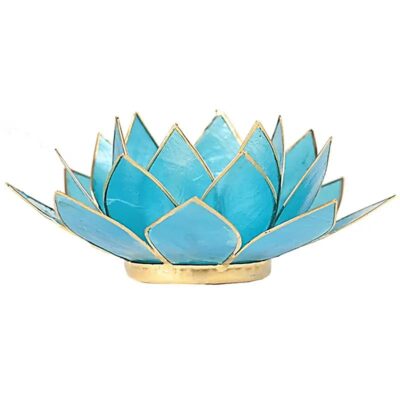 Eclairage Lotus 5° Chakra bleu & or